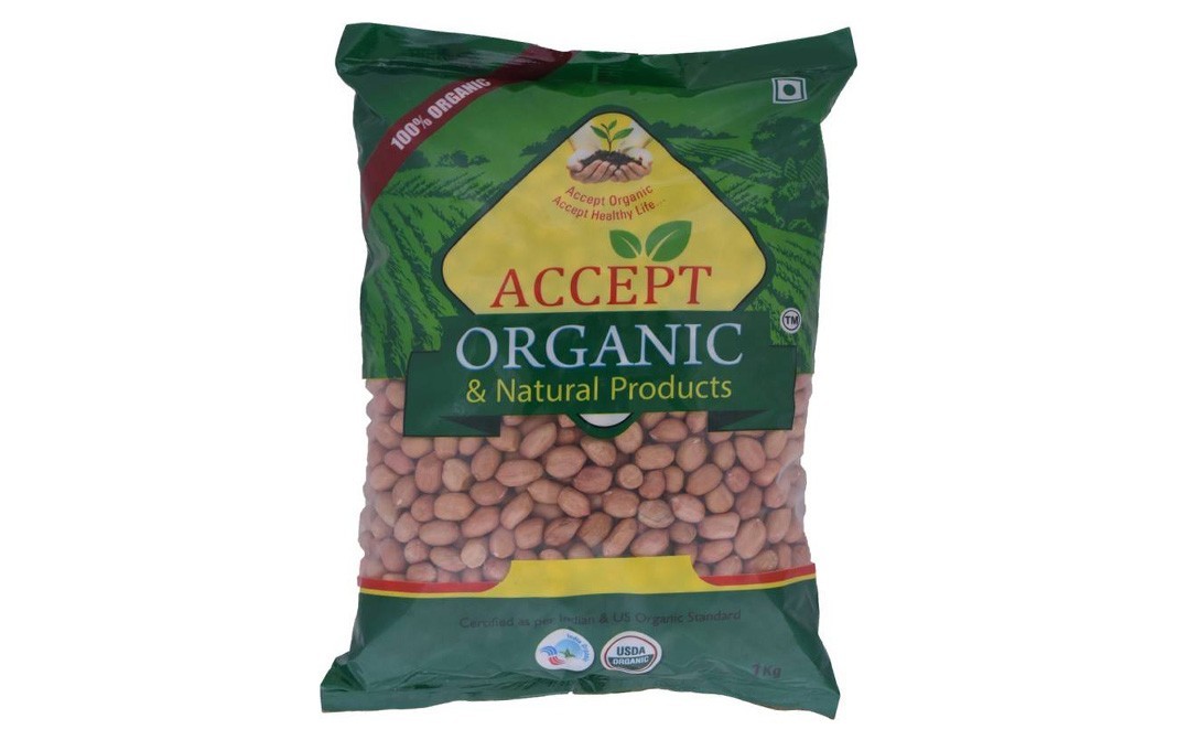 Accept Organic Raw Peanut Brown Whole    Pack  1 kilogram